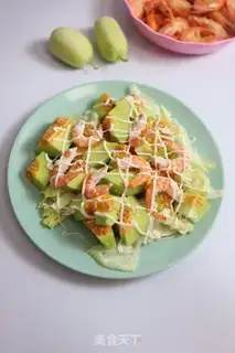Make A melon shrimp salad step 0