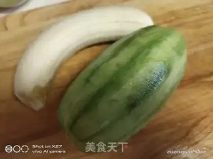 Make Banana melon egg salad step 1