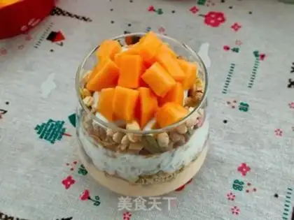 Make A papaya yogurt cup step 7