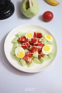 Make Sugar melon tomato egg salad step 6