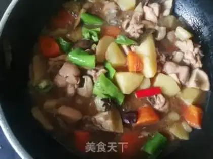 Make Carrot mushroom potato stew chicken leg step 16