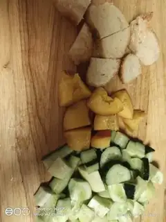 Make Bread cucumber salad step 1