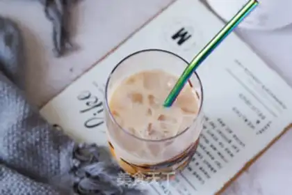 Make A dirty milk tea with bean step 14