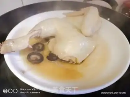 Make The mushrooms steamed three yellow chickens step 6