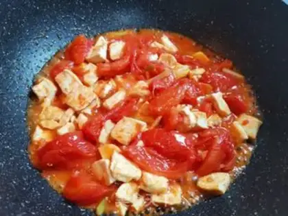 Make Tomato fried tofu step 8