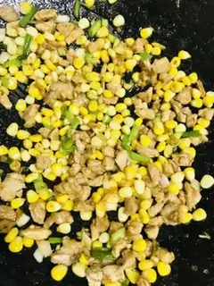 Make Gold pins and mushroom corn fried meat step 8
