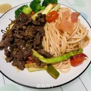 Make Black pepper beef noodles step 26