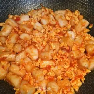 Make Tomato eggs, fried cake step 6