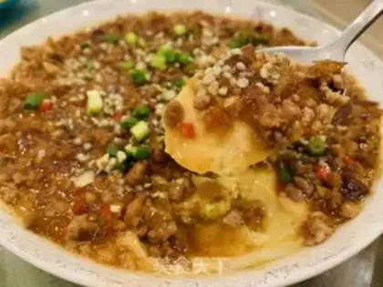 Make Pyramid meat and fresh eggs step 8