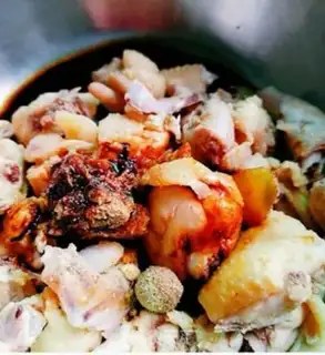 Make Chicken with quail eggs step 5