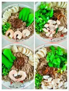 Make Fishball shrimp greasy noodles step 5