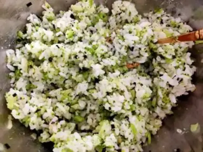 Make Shrimp emerald rice step 10