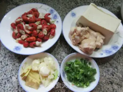 Make Chicken wings, lobster tail tofu step 0