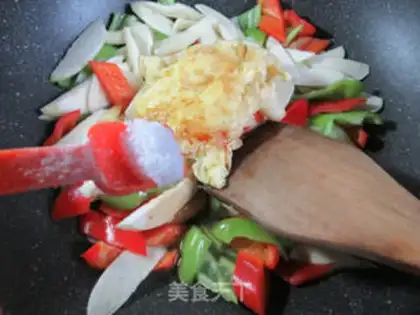 Make Cream pepper eggs fried white step 7