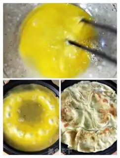 Make Puffed up with meat and eggs step 1