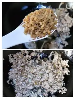 Make Puffed up with meat and eggs step 5