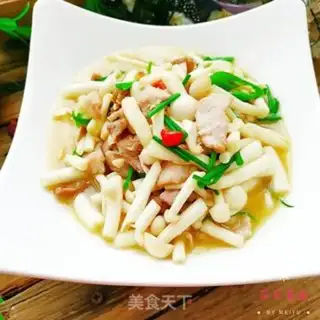 Make Seafood mushroom fried meat step 7