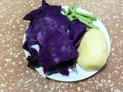 Make ♪ ♪ ♪ Purple, blue, fried potatoes ♪ step 0