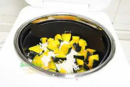 Make Pumpkin rice step 3