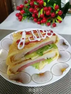 Make Eggcake sandwich step 6
