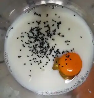 Make Egg cream sesame headline step 1