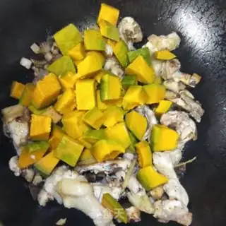 Make Chicken mushroom pumpkin rice step 8