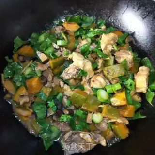 Make Chicken mushroom pumpkin rice step 11