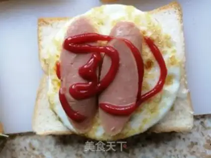 Make Open sandwich with ketchup step 7