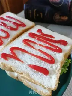 Make Open sandwich with ketchup step 8