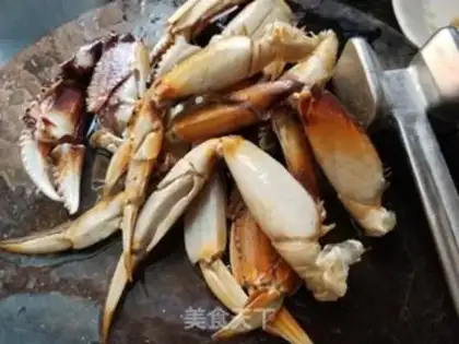 Make Big crabs steam rice step 2
