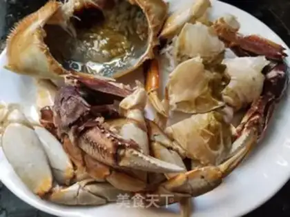 Make Big crabs steam rice step 3