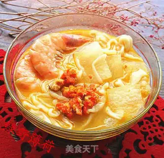 Make Crab yellow shrimp noodles step 8