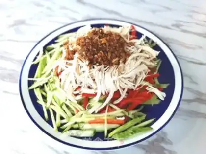 Make Pyramid chicken silk and vegetables step 4