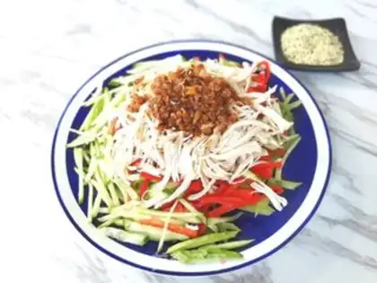 Make Pyramid chicken silk and vegetables step 5