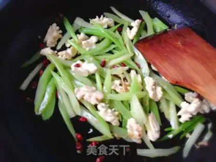 Make Celery fried walnuts step 6