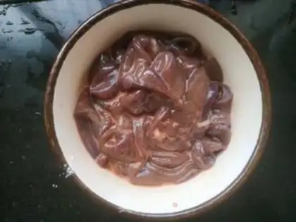 Make Celery fried liver step 0