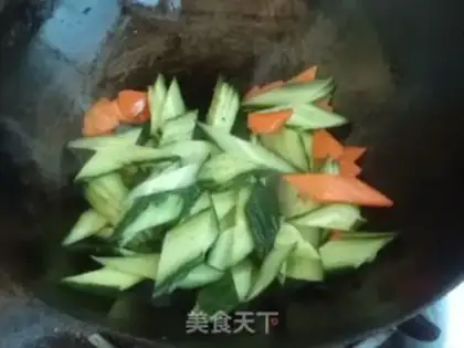 Make Cucumber carrot fried eggs step 5
