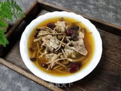 Make Tea, mushroom, pigbone soup step 9