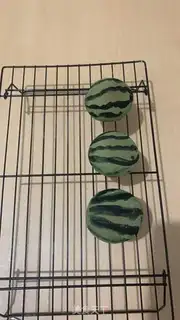 Make Little watermelon bread step 21