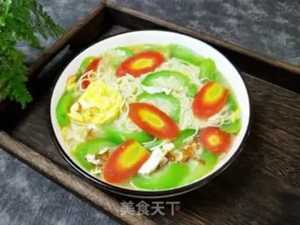 Make Egg melon noodles step 9