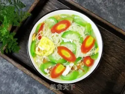Make Egg melon noodles step 10