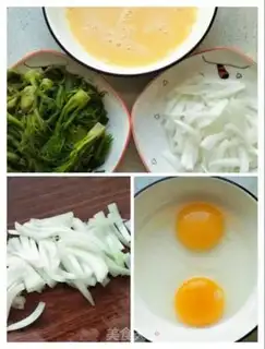 Make Old sprouts of onion fried goose eggs step 1