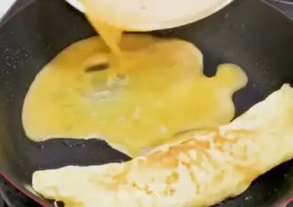 Make A thick egg burn step 4