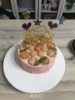 Make Peaches mousse cake step 46