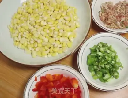Make Meat and corn step 0