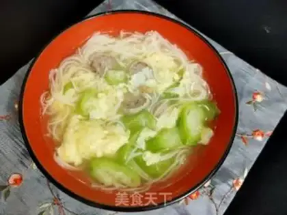 Make Hand-to-hand meatball silk melon soup step 10