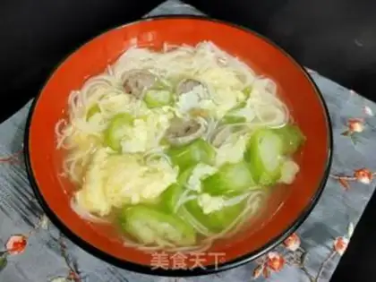 Make Hand-to-hand meatball silk melon soup step 11