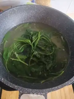 Make Chan Jelly spinach peanut rice step 3