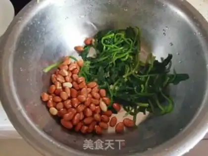 Make Chan Jelly spinach peanut rice step 5