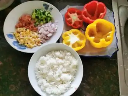 Make Pepper cheese rice step 1